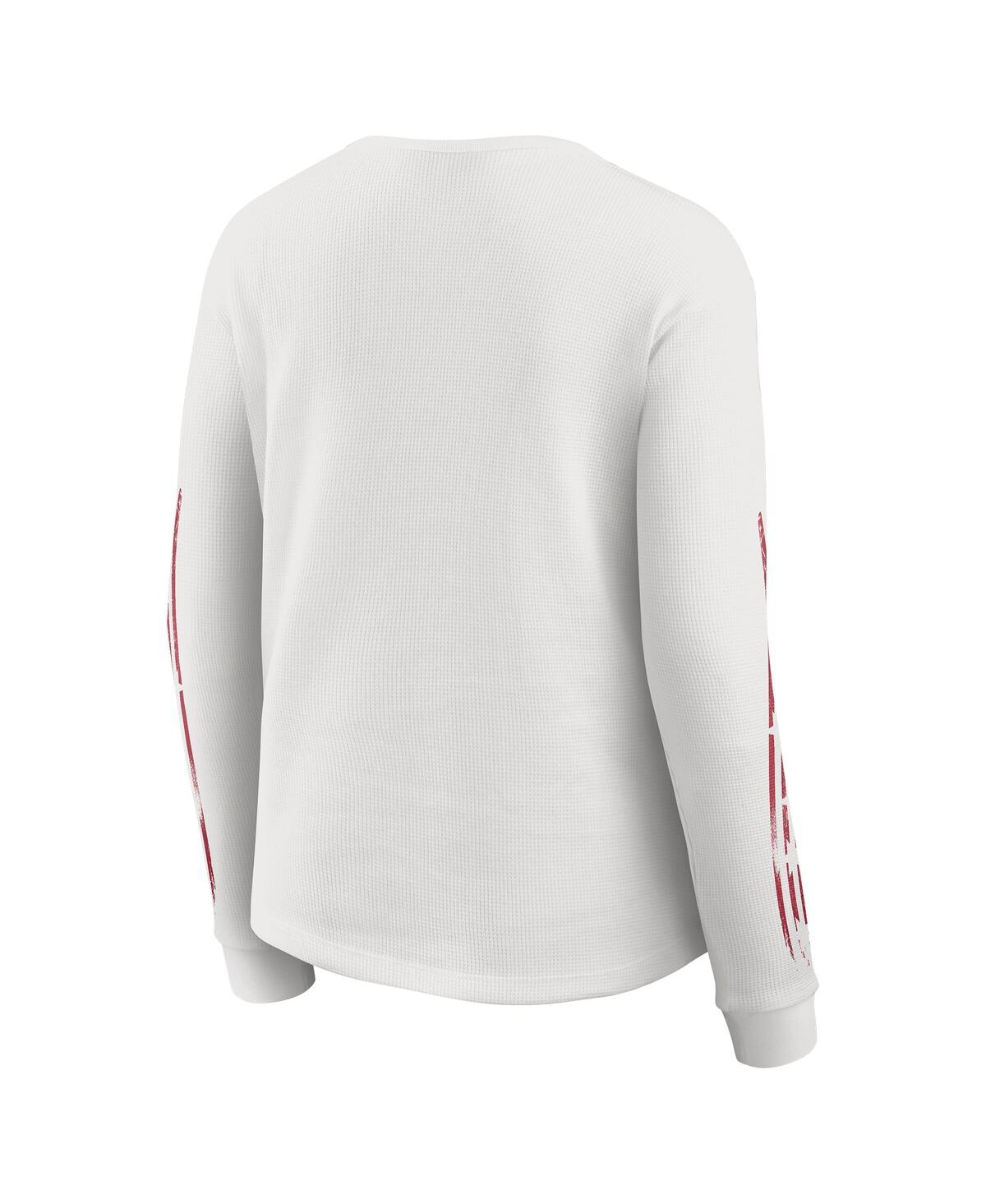 Wear by Erin Andrews Women's White San Francisco 49ers Graphic Waffle Long-Sleeve T-Shirt