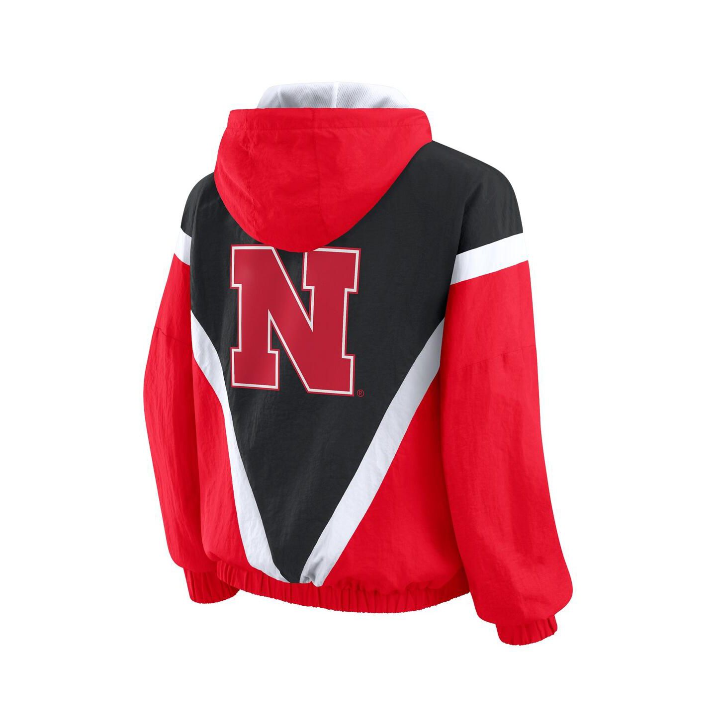 Женская куртка WEAR by Erin Andrews Scarlet/Black Nebraska Huskers Color Block Full-Zip Windbreaker — фото 3