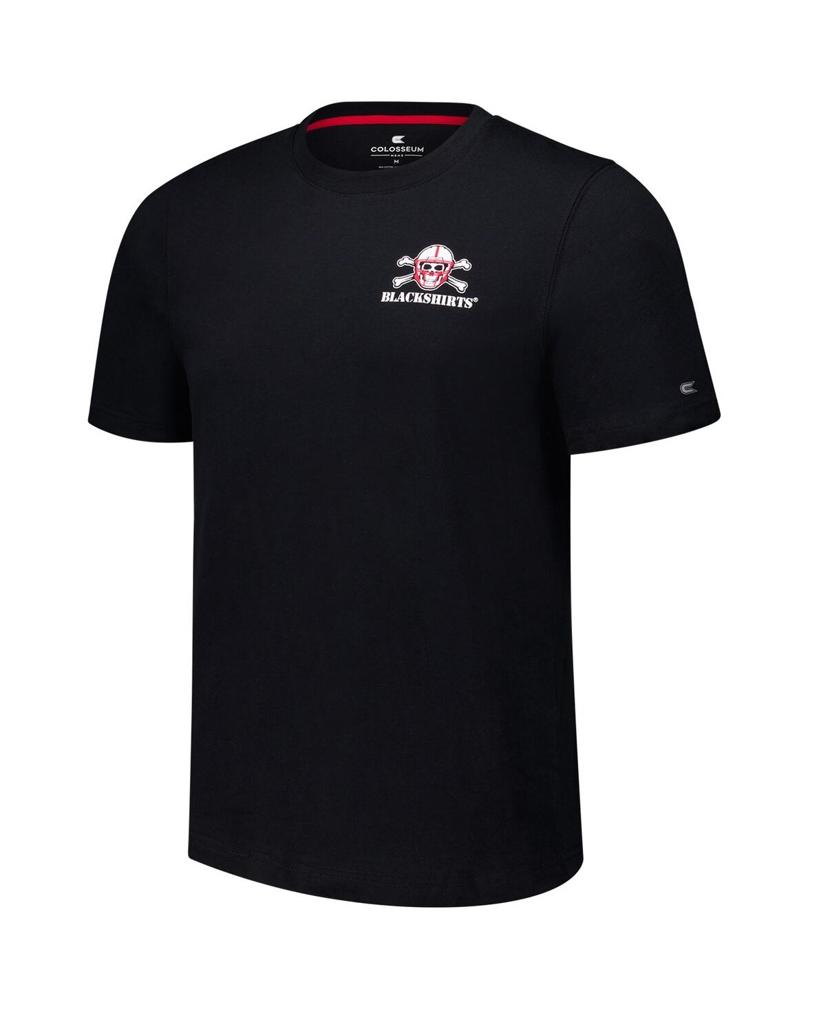 Colosseum Men's Black Nebraska Huskers Logo Lockup 2-Hit Active Blend T-Shirt