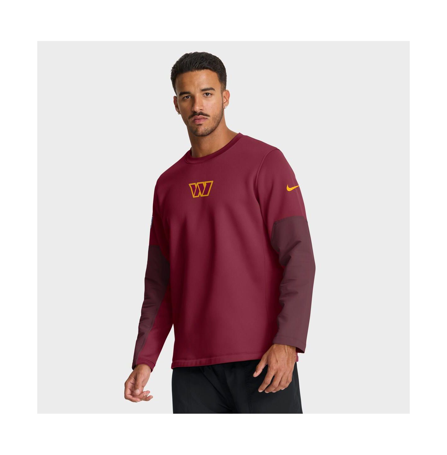 Мужская футболка Nike Burgundy Washington Commanders Sideline Scripted to Win Performance Long Sleeve — фото 1