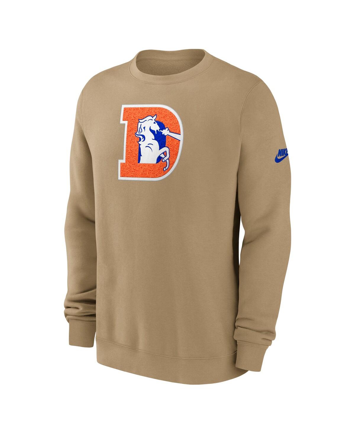Nike Men's Tan Denver Broncos Swing Pass Rewind Club Pullover Sweatshirt