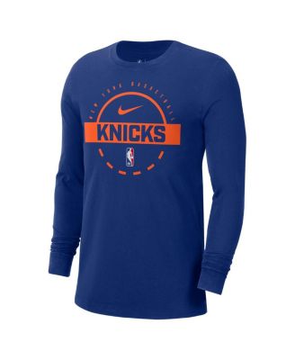 Men's Blue New York Knicks Authentic Long Sleeve Practice T-Shirt