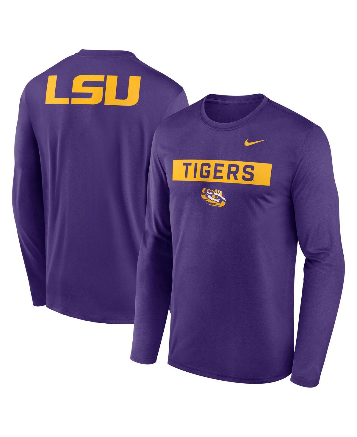 Nike Purple Lsu Tigers Primetime Campus 2-hit Legend Dri-fit Long Sleeve T-shirt In Purple