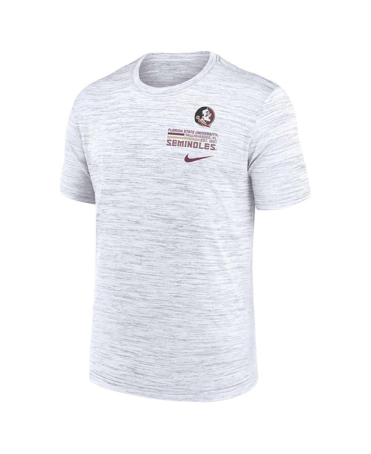 Nike Men's White Florida State Seminoles Velocity Stacked Performance T-shirt In White