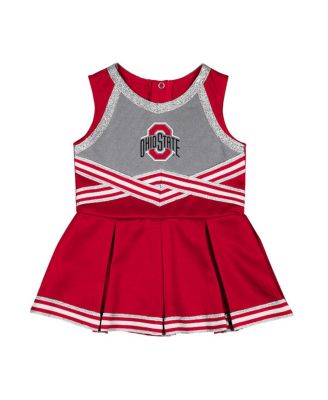 Girls Baby Boys and Girls Scarlet Ohio State Buckeyes Lollipop Park Cheer Dress