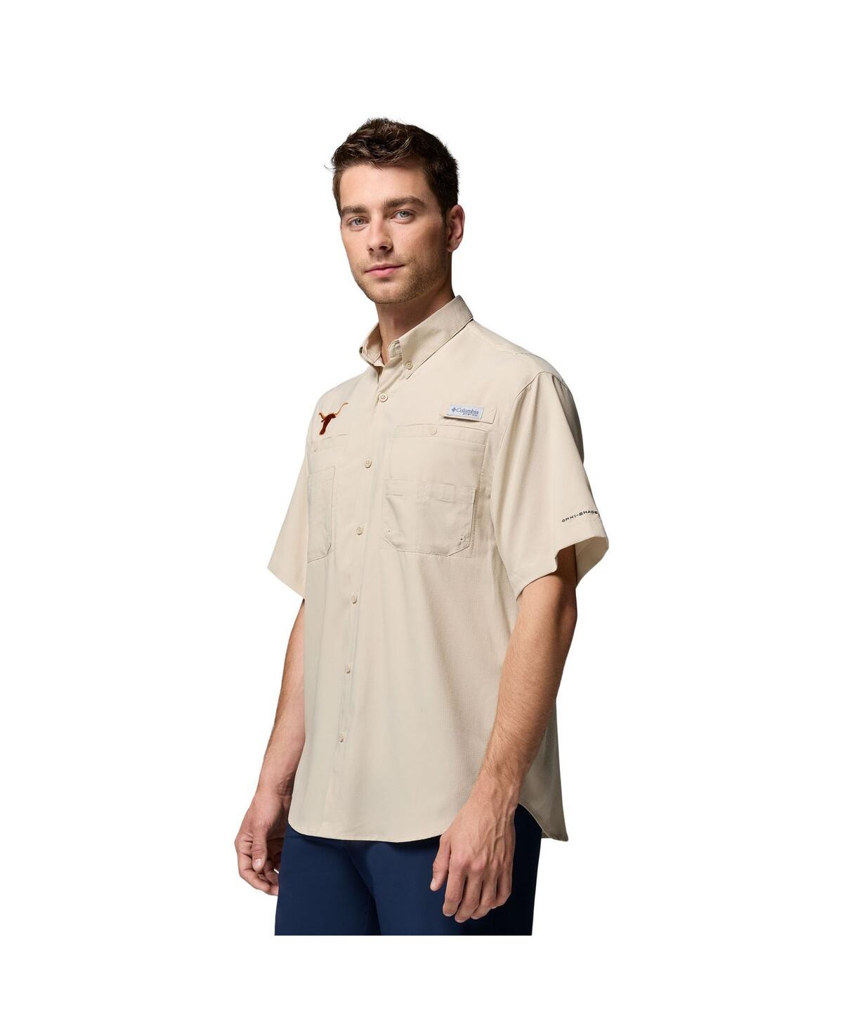 Columbia Men's Tan Texas Longhorns Tamiami Omni-Shade Button-Down Shirt