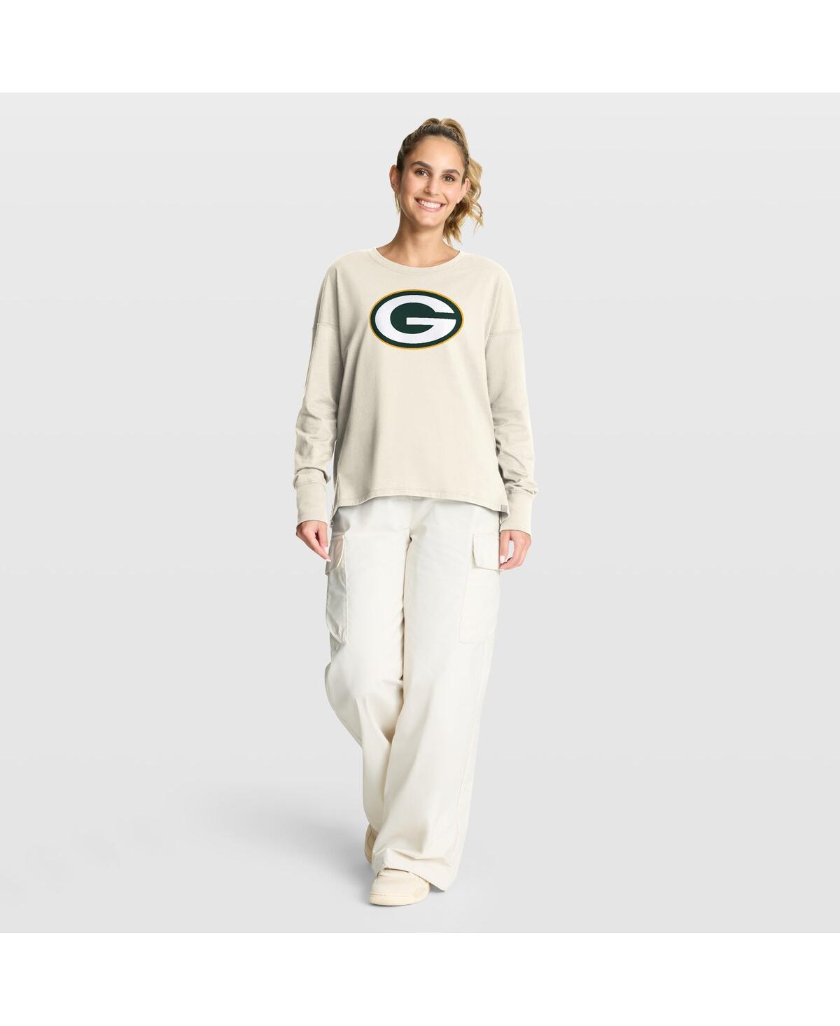 Fanatics Women's Cream Green Bay Packers Dove Legacy Long Sleeve T-shirt In White
