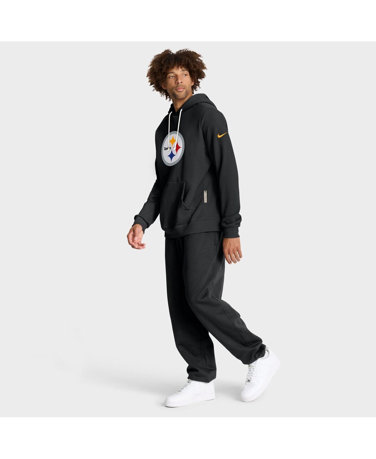 Nike Men's Black Pittsburgh Steelers Sideline Standard Issue Initial Home Dri-fit Hoodie