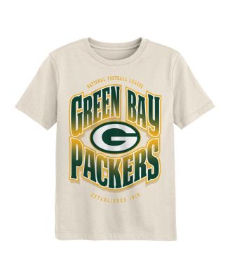 Outerstuff - Big Boys and Girls Cream Green Bay Packers Huddle T-Shirt