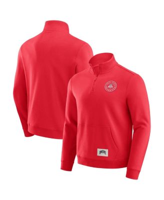 Fanatics - Men's Scarlet Ohio State Buckeyes Quarter-Zip Pullover Sweatshirt