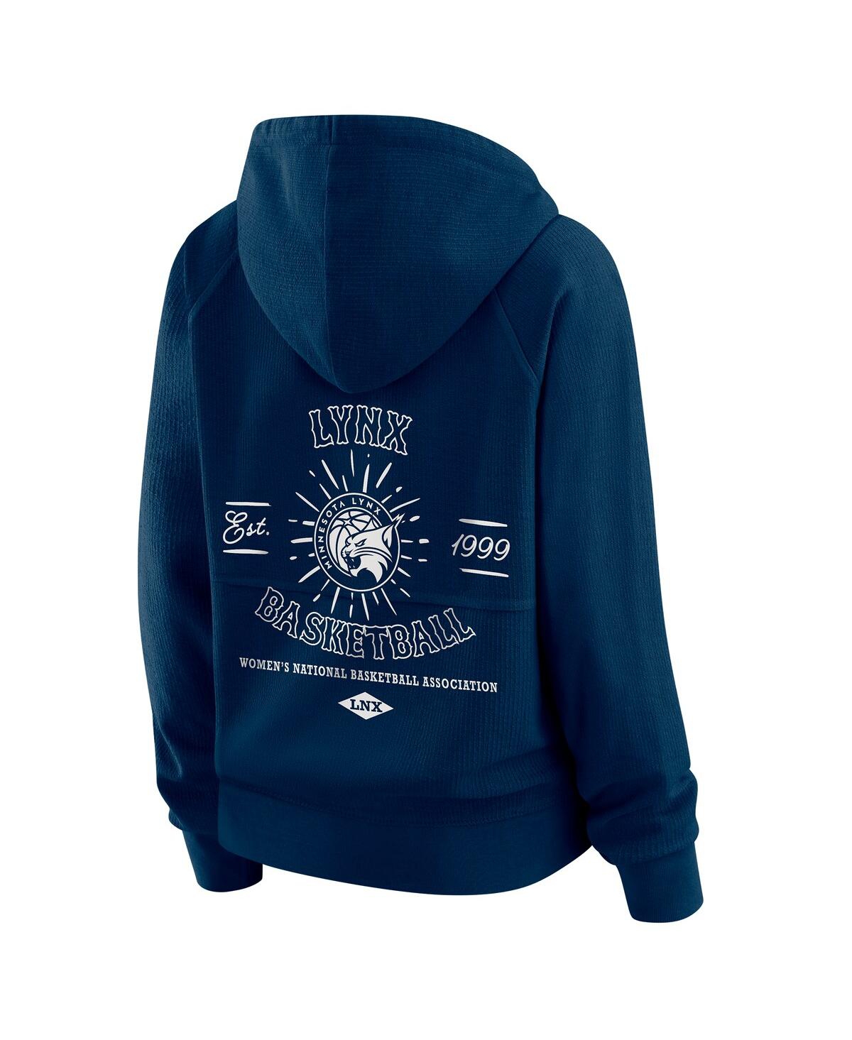 Wear By Erin Andrews Women's Navy Minnesota Lynx Vintage Full-zip Hoodie In Blue