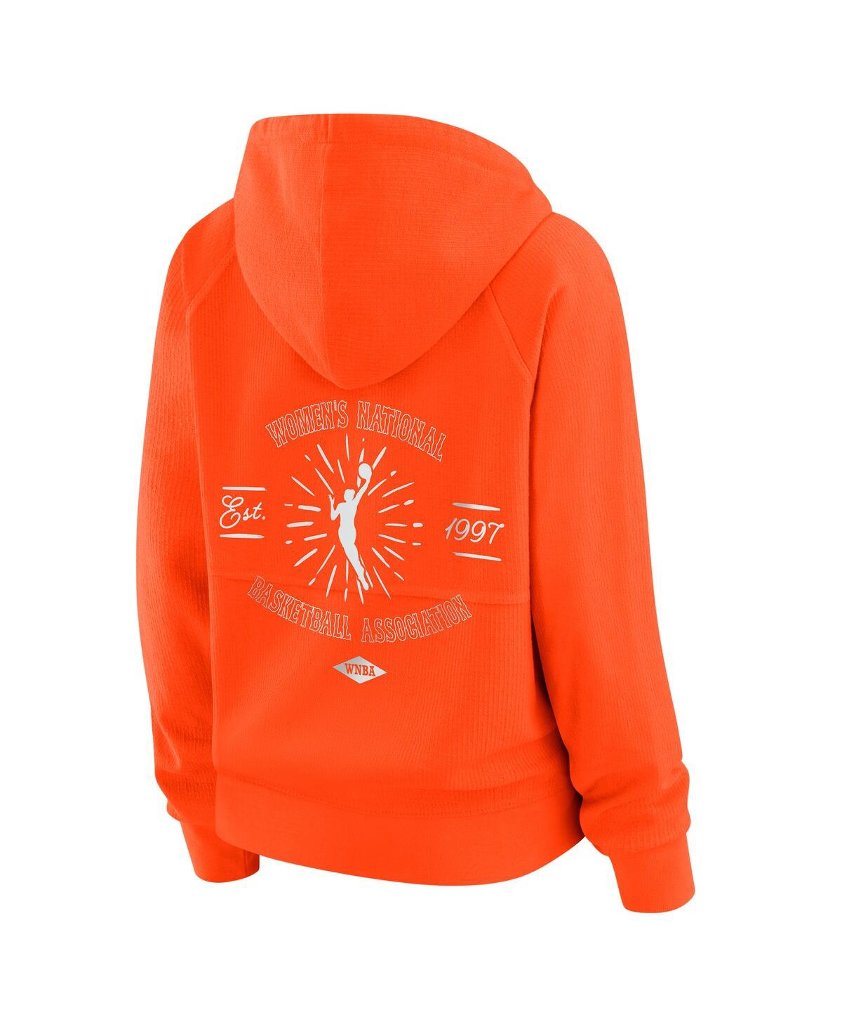 Wear By Erin Andrews Women's Orange Wnba Vintage Full-zip Hoodie In Red