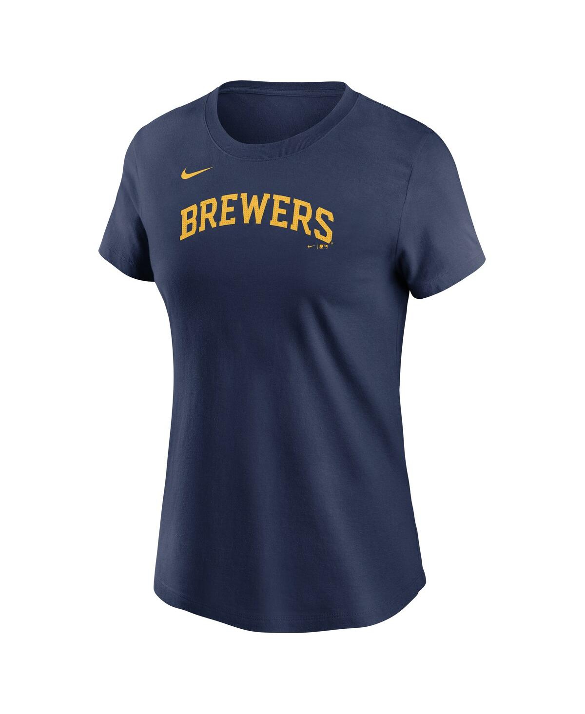 Nike Women's Jackson Chourio Navy Milwaukee Brewers Fuse Name Number T-shirt In Blue