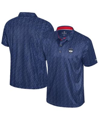 Colosseum - Men's Navy UConn Huskies Football Print Polo Shirt