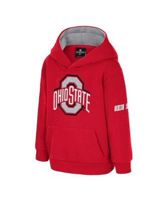 Toddler Scarlet Ohio State Buckeyes Big Logo Volume Fleece Pullover Hoodie