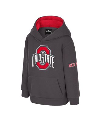 Toddler Charcoal Ohio State Buckeyes Big Logo Volume Fleece Pullover Hoodie
