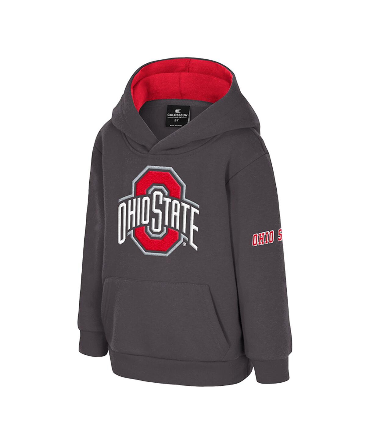 Colosseum Toddler Charcoal Ohio State Buckeyes Big Logo Volume Fleece Pullover Hoodie