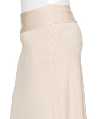 Plus Size Cheetah Burnout Contrast Fold Over Midi Skirt