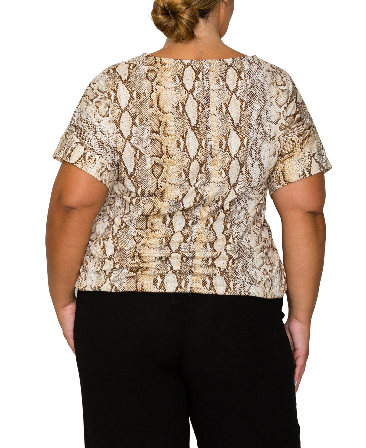 Coin 1804 Plus Python Cinch Waist Dolman Top
