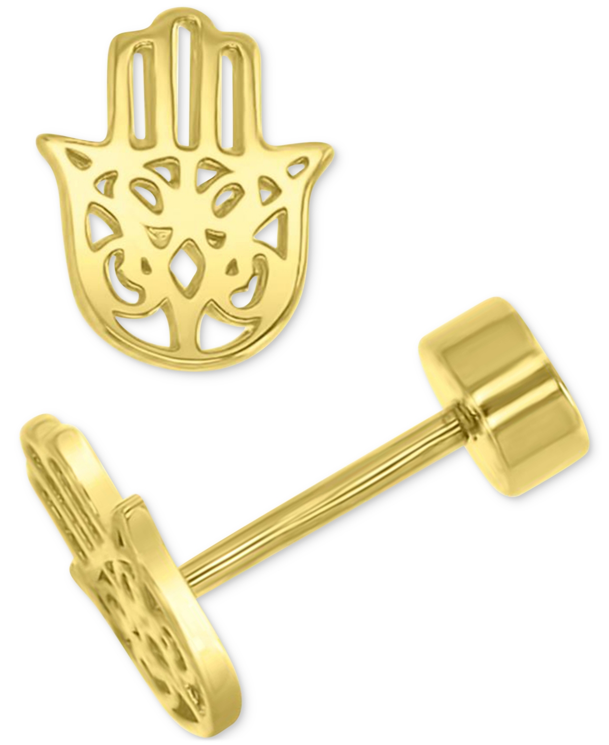 Macy's Earrings In 14k Yellow Gold Over Sterling Silver In Gold