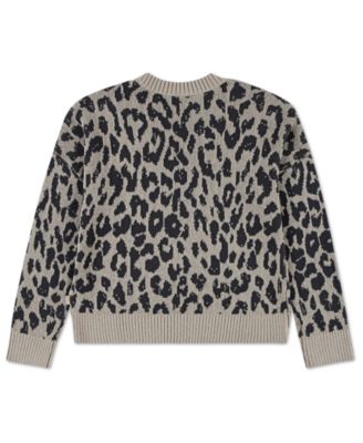 Girls' Leopard Crew Sweater