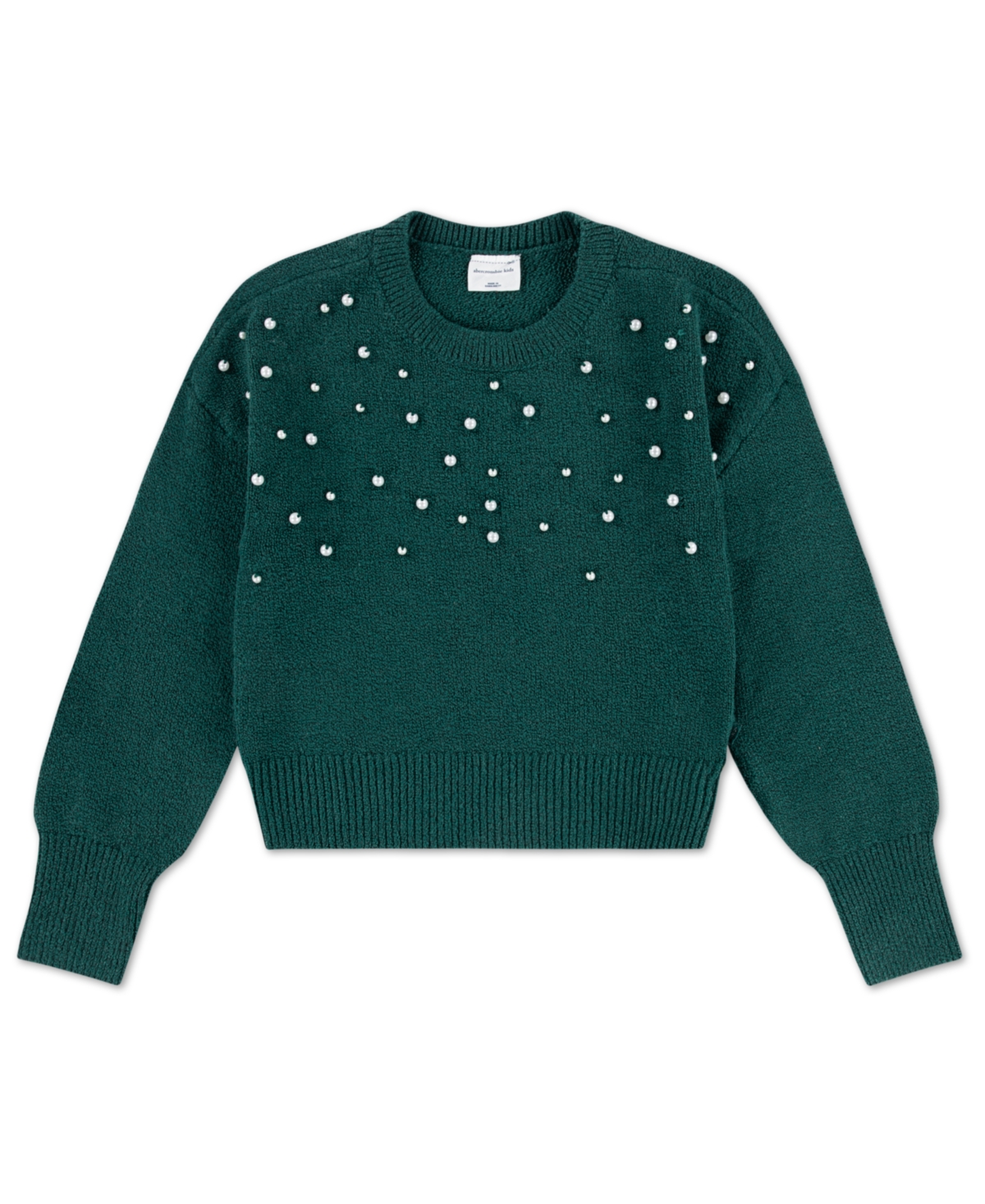 Abercrombie Kids' Girls Sparkle Crew Sweater In Green