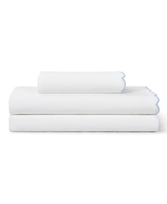Scallop 300-Thread Count Cotton 3-Pc. Sheet Set, Twin