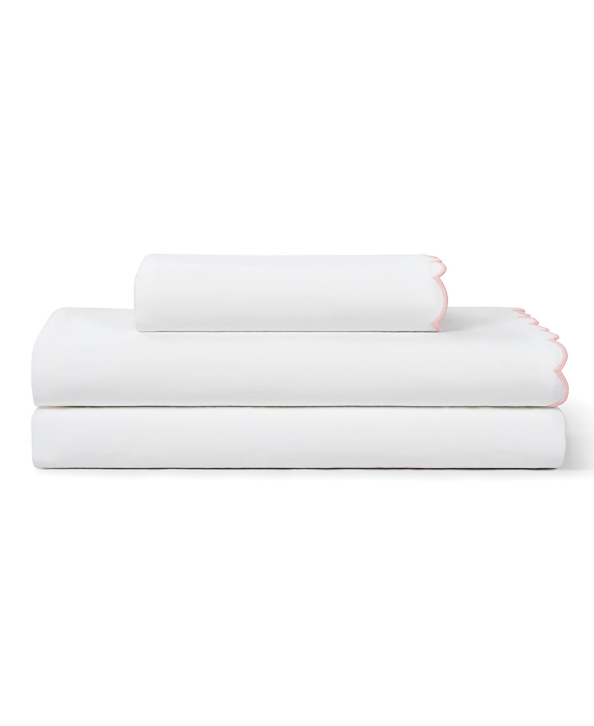 Peri Home Scallop 300-thread Count Cotton 3-pc. Sheet Set, Twin In White