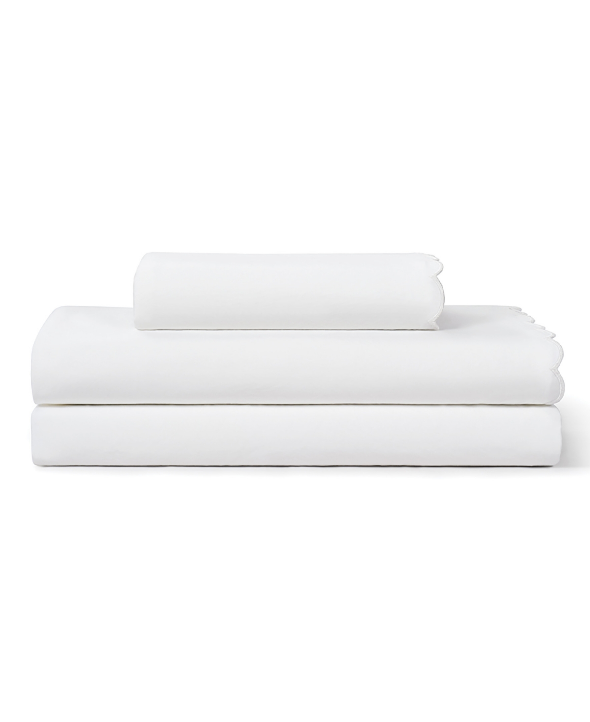Peri Home Scallop 300-thread Count Cotton 3-pc. Sheet Set, Twin In White