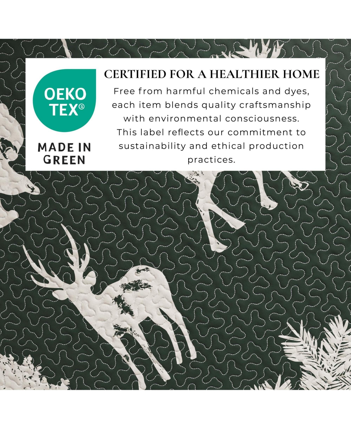 Linery & Co. Deer & Trees Microfiber Quilt Set with Shams