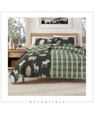 Deer & Trees Microfiber Quilt Set with Shams