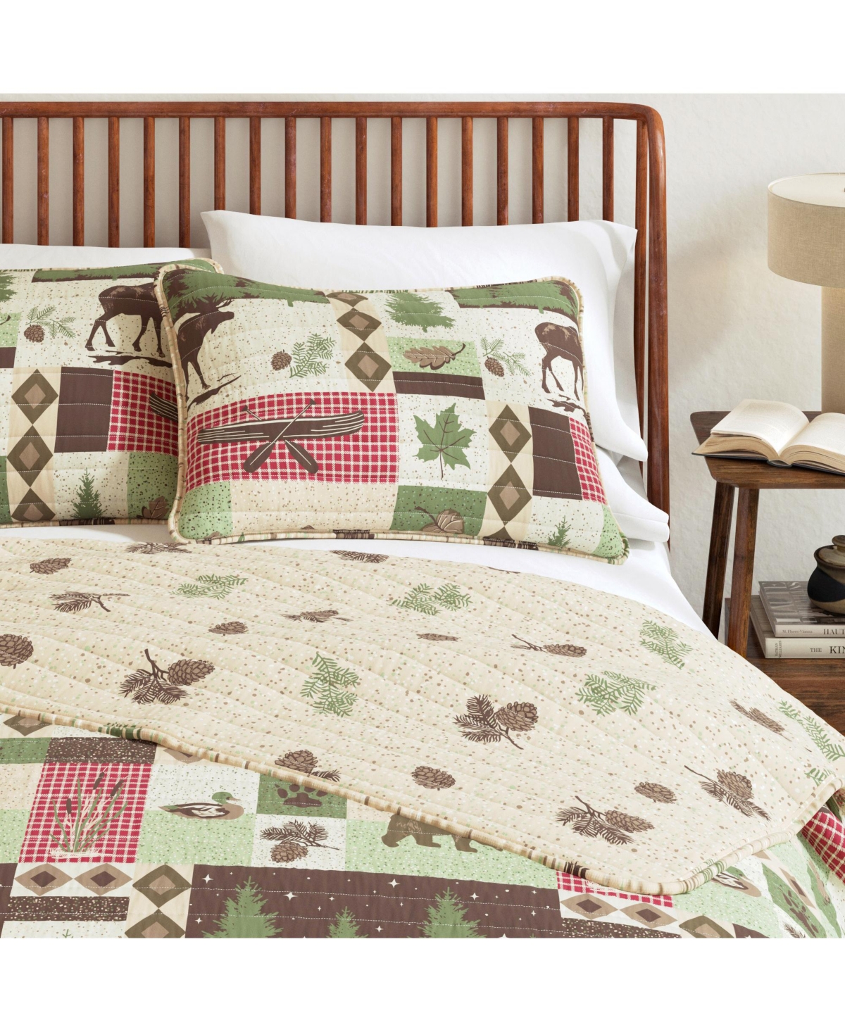 Linery & Co. Wildlife Patchwork Microfiber Quilt Set With Shams