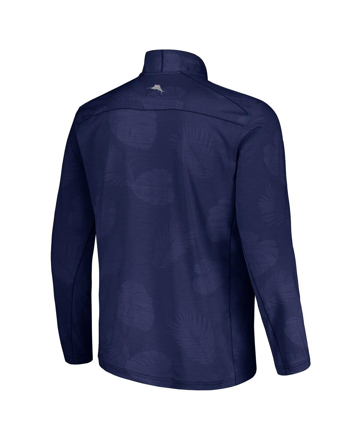 Tommy Bahama Men's Navy Auburn Tigers Delray Frond Islandzone Half-zip Jacket In Blue