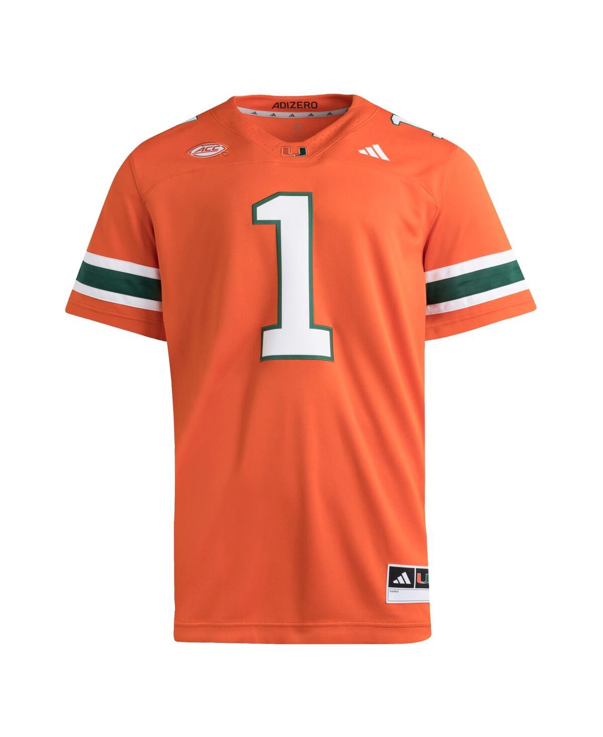 Adidas Men's 1 Orange Miami Hurricanes Premier Jersey