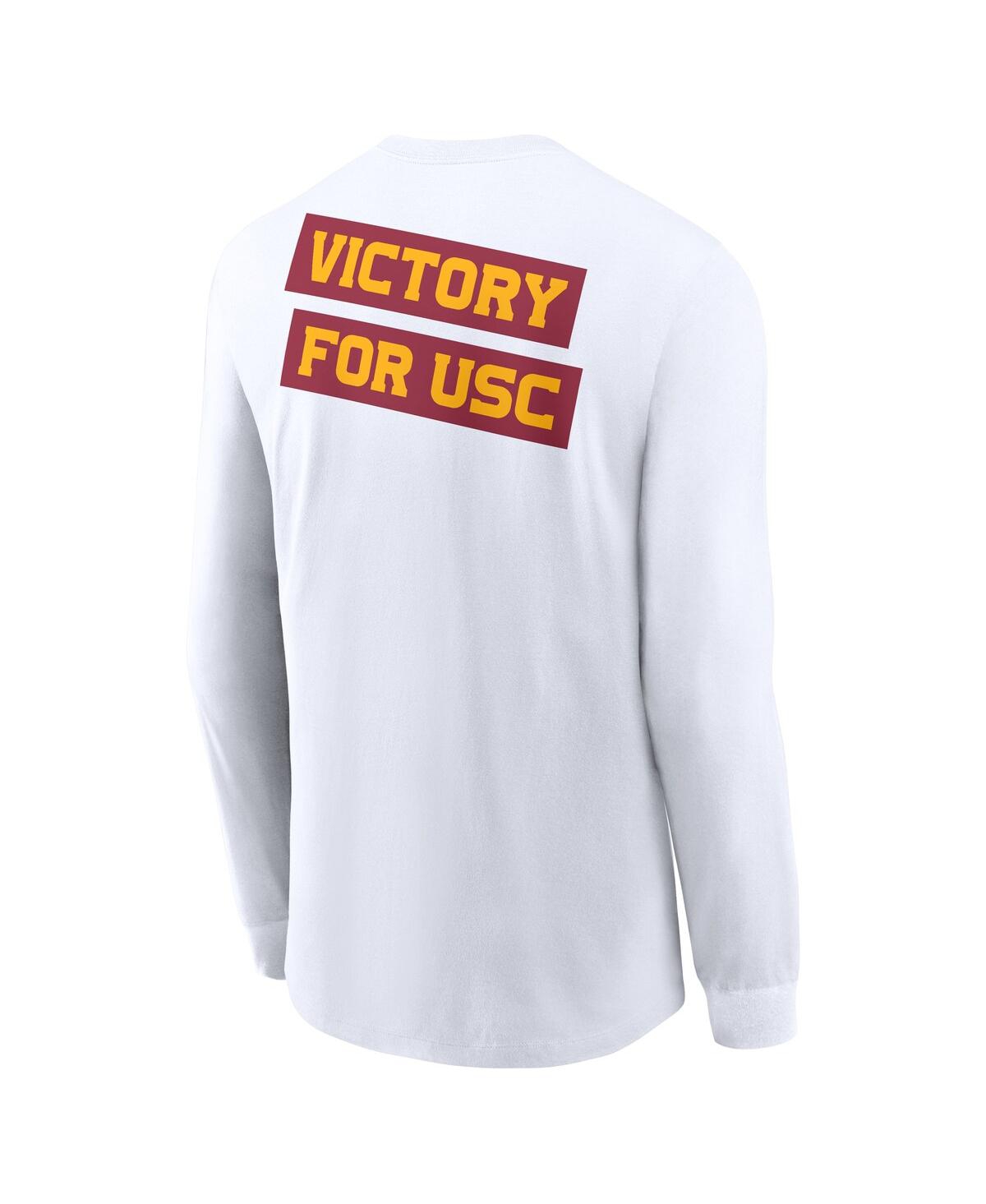 Nike Men's White Usc Trojans Two-hit Classic Location Long Sleeve T-shirt In White