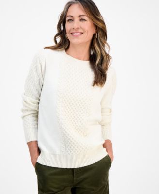 Petite Shine Cable-Knit Sweater, Macy's Exclusive