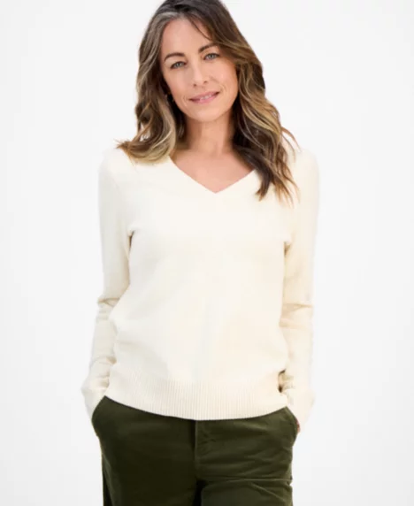 Petite Holly Shine V-Neck Sweater - Holy Shine Palo