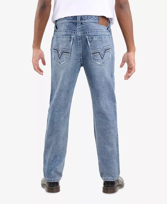 Men's Saddle Stitch Straight Fit Jeans - thumbnail 2