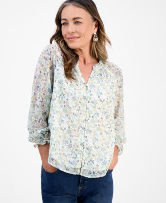 Petite Romance Ditsy Shine Top