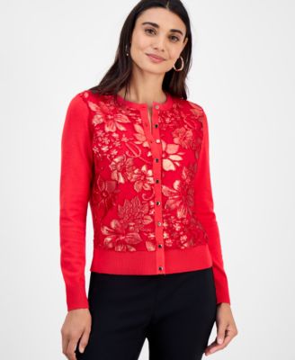 JM Collection - Petite Foliage Party Cardigan
