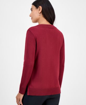Petite Embellished Tunic Sweater, Macy's Exclusive