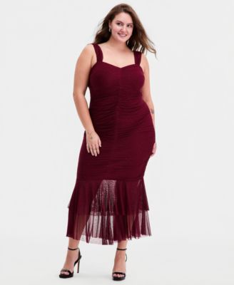 Emerald Sundae - Trendy Plus Size Embellished Ruched Dress