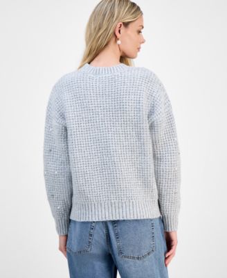 Petite Crewneck Embellished Sweater, Macy's Exclusive 