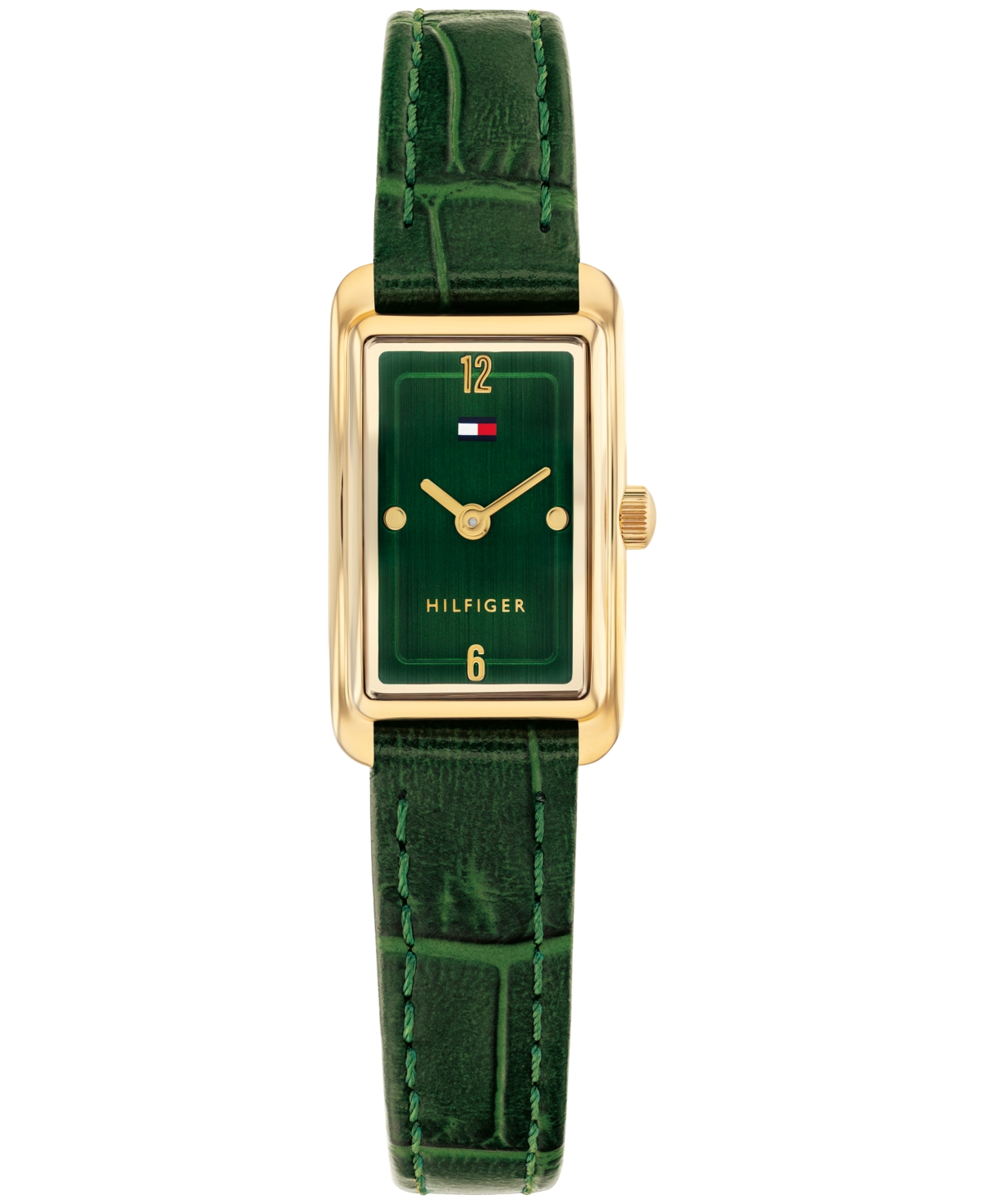 Tommy Hilfiger Women's Quartz Green Leather Strap Watch, 16mm