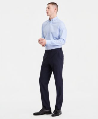 Men's Slim-Fit Wool Suit Pants