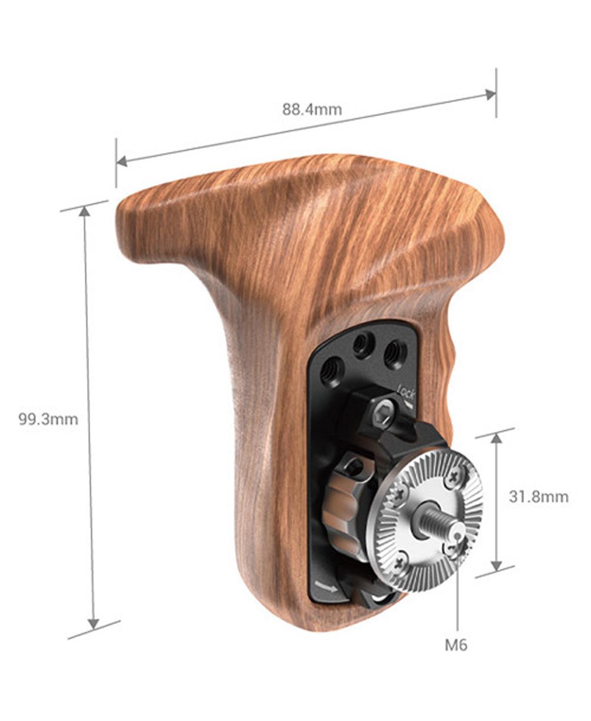 SmallRig Left Side Wooden Handle with Arri Rosette for Handheld and Shoulder Mounting System