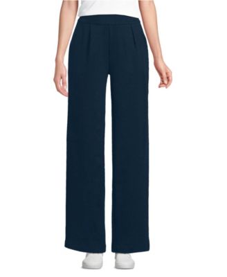 Women's Tall Sport Knit High Rise Pleated Wide Leg Pants