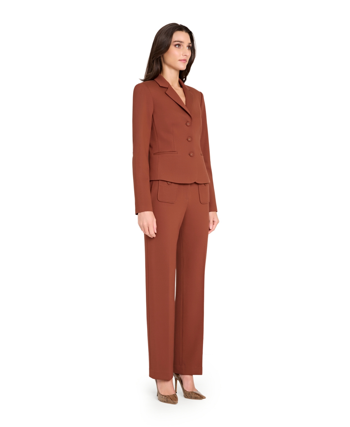 Tahari Asl Women's Patch Pockets Flare Pants, Regular & Petite In Brown