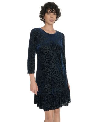 Women's Crewneck Ruffled Hem Dress