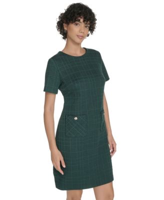 Women's Short Sleeve Knit Shift Dress